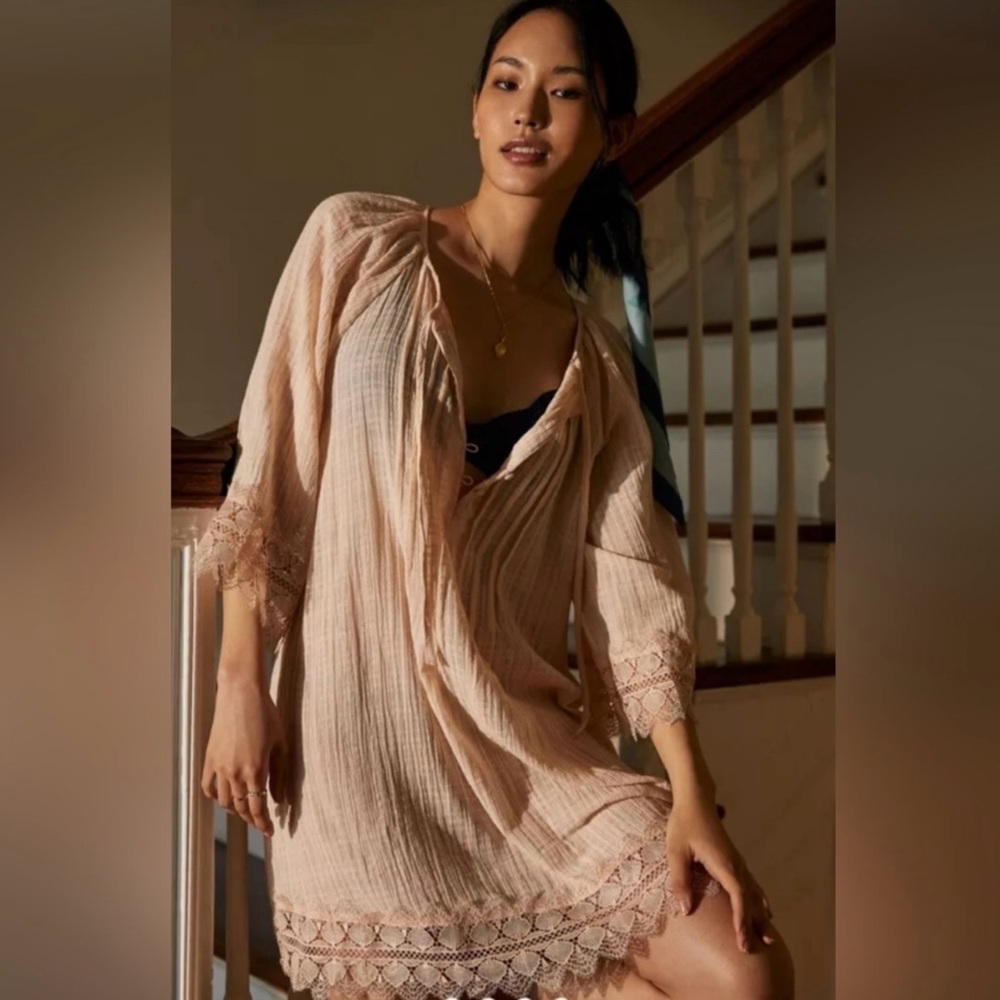 NWOT Anthropologie Pink Swim Coverup